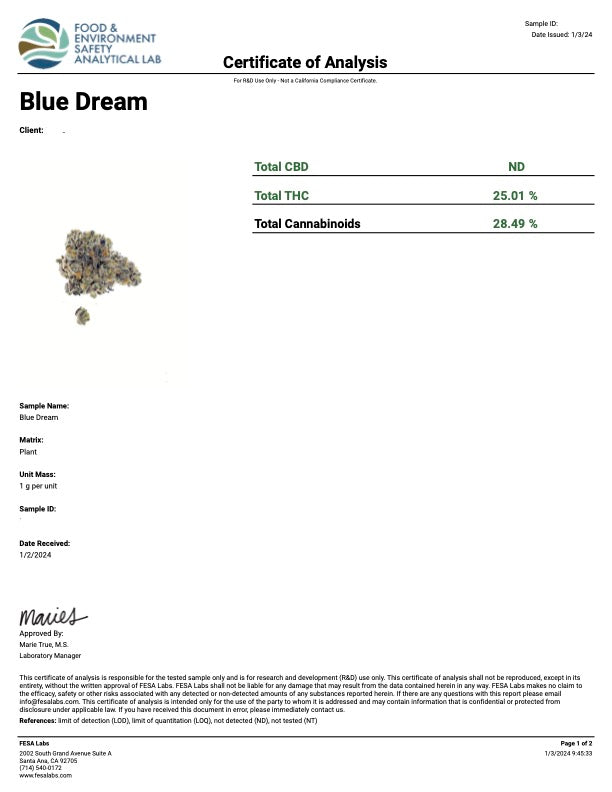 Kultivate Wellness Blue Dream Premium THCA Hemp Flower Kultivate Wellness