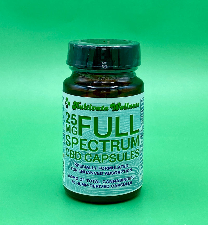 750mg Fast-Acting Full Spectrum CBD Capsules Kultivate Wellness