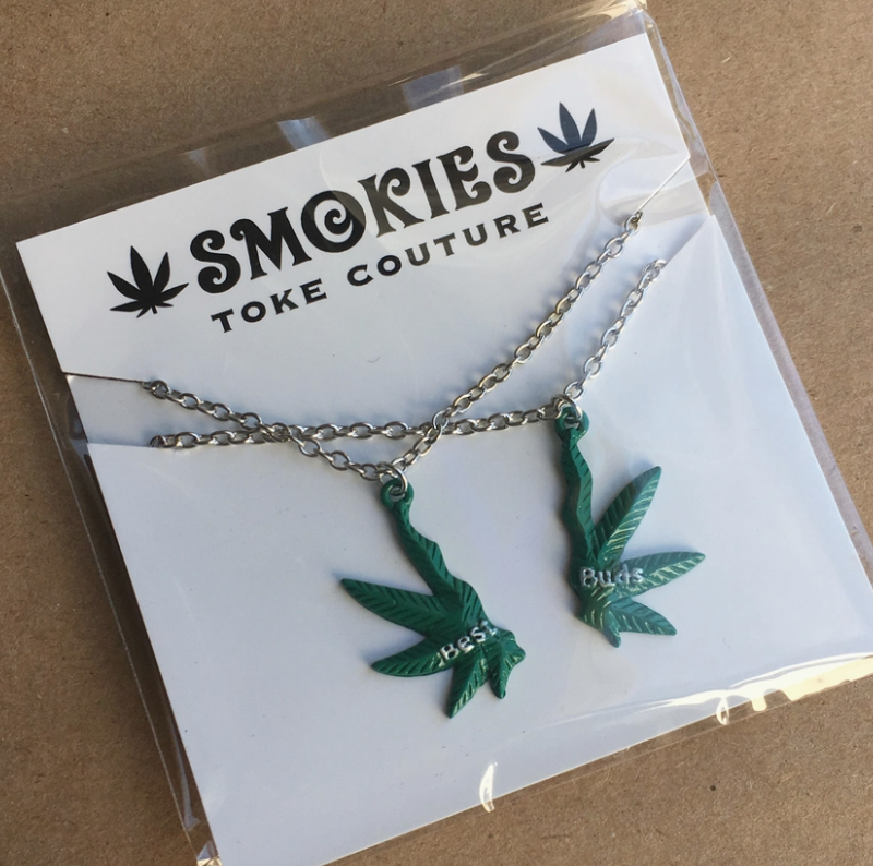 Best Buds Weed Necklace Set - Marijuana Cannabis Jewelry Smokies Toke Couture