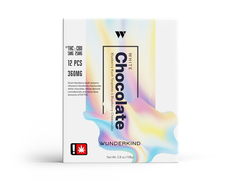 Wunderkind CBD:THC Blueberry Kush Terpene Infused White Chocolate 30mg Wunderkind