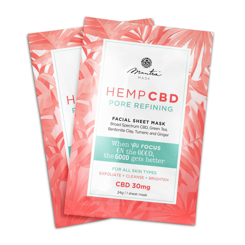 Mantra Mask Broad Spectrum CBD Sheet Masks 30mg - Kultivate Wellness