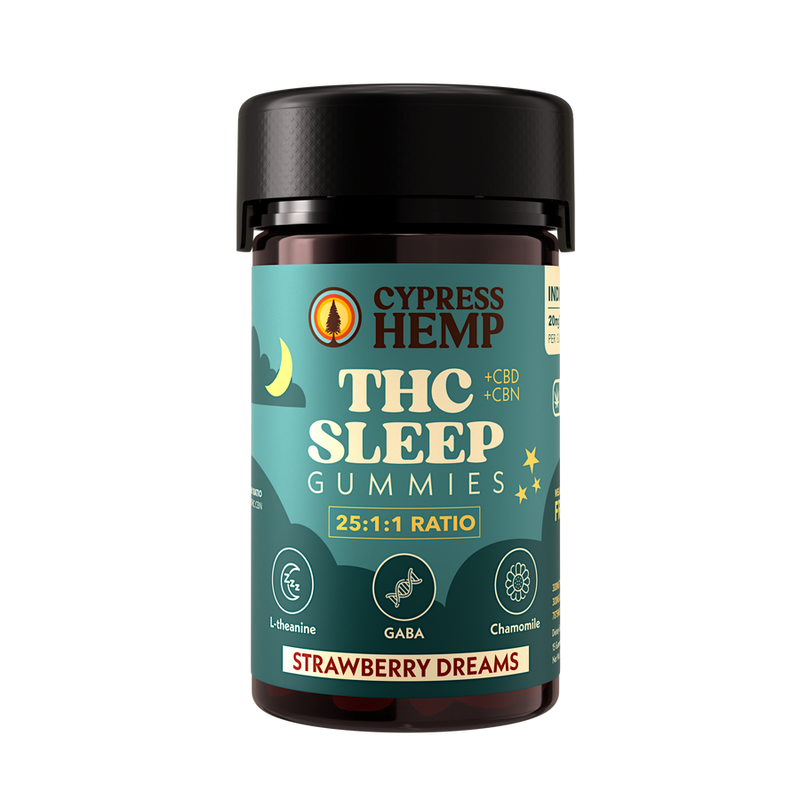 Cypress Hemp VA Legal 25:1:1 525mg:20mg:20mg CBD:THC:CBN Sleep Gummies