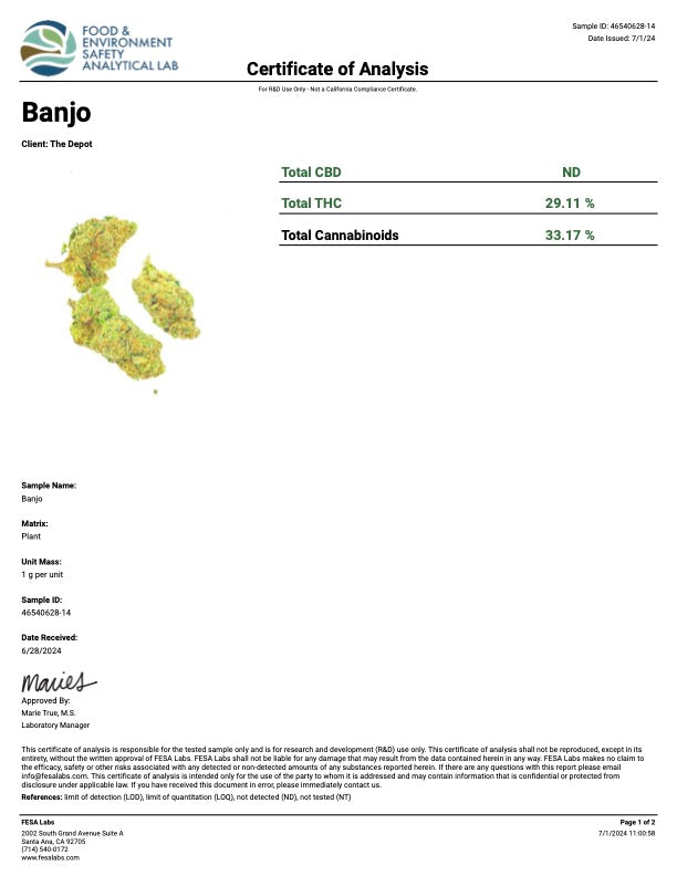 Kultivate Wellness Banjo Premium THCA Hemp Flower