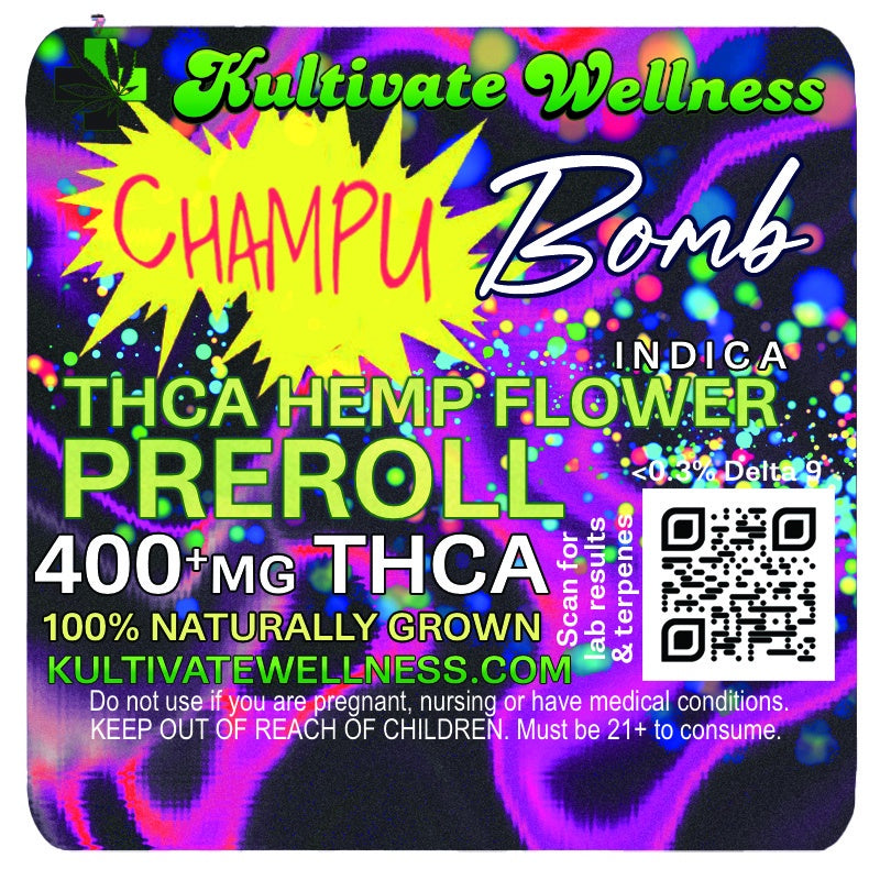 Kultivate Wellness Champu Bomb Premium THCA Hemp Flower Pre-Roll Kultivate Wellness