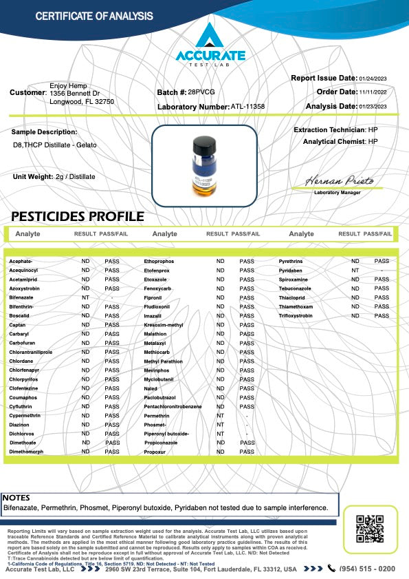 Enjoy Hemp Live Rosin D9 THC-P + D8 Cartridge 2g Enjoy Hemp