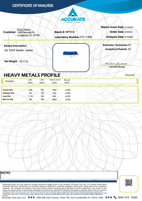 Enjoy Hemp Live Rosin D9 THC-P + D8 Cartridge 2g Enjoy Hemp