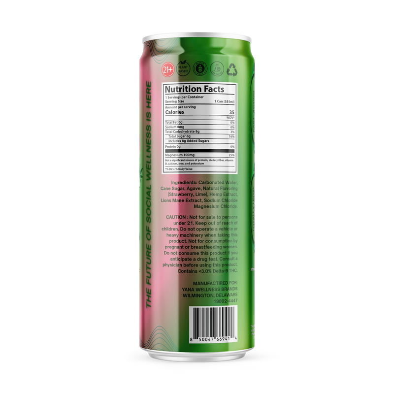 Yana Wellness Mellow Margarita THC Sparkling Water 5mg