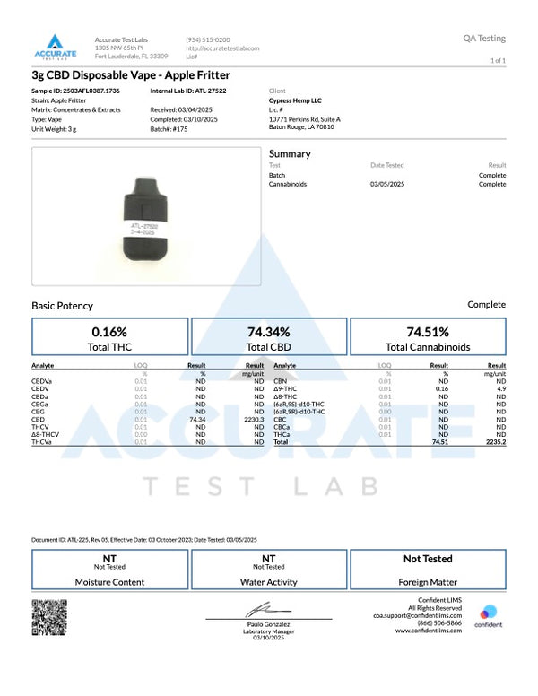 Magnolia Hemp 25:1 CBD:THC Disposable 3g