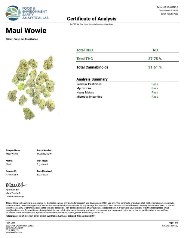 Kultivate Wellness Maui Wowie Premium THCA Hemp Flower