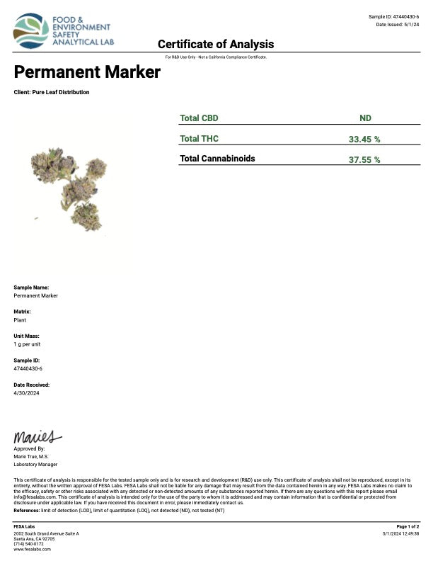 Kultivate Wellness Permanent Marker Premium THCA Hemp Flower