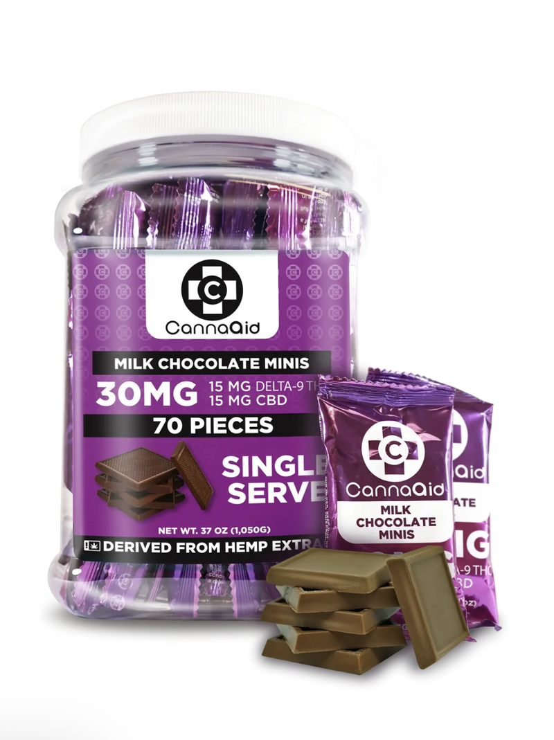 CannaAid THC:CBD Milk Chocolate Minis 30mg Cannaaid