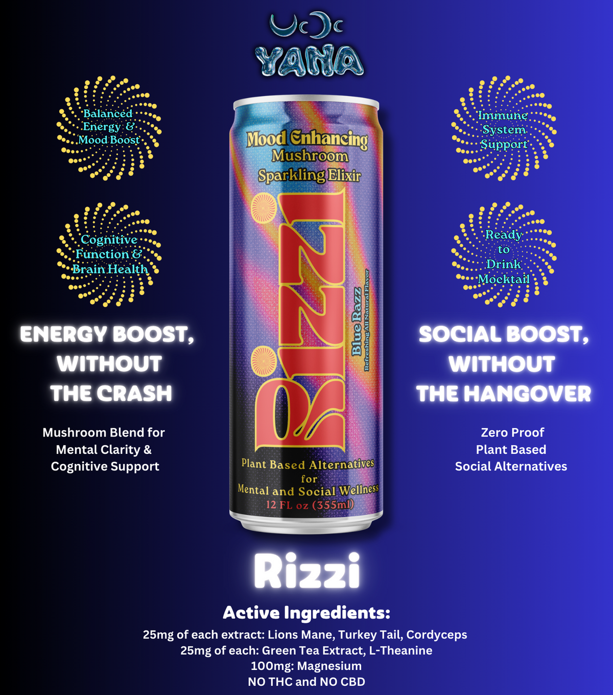 YANA Rizzi Mushroom Elixir Drink