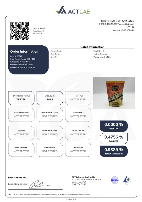 Tillmans Tranquils CBD:CBG Relief Gummies 1000mg