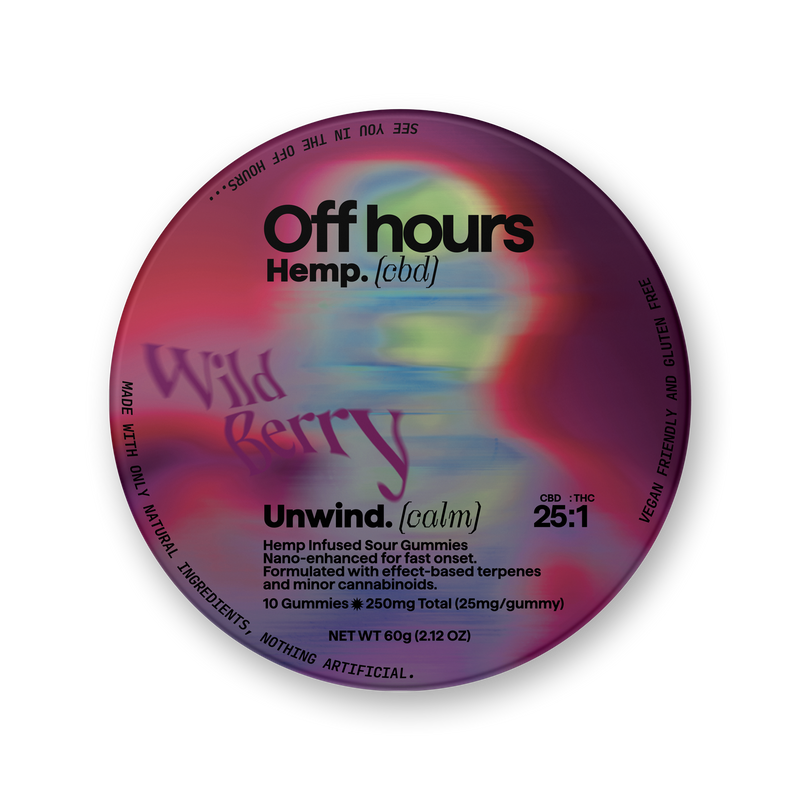 Off Hours 25:1 CBD:THC Infused Nano Sour Gummies - Calm - Kultivate Wellness