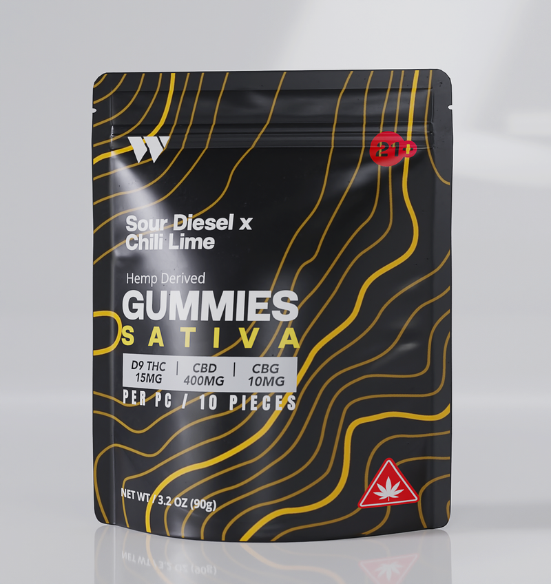 Wunderkind 25:1 CBD:THC:CBG Sour Diesel Sativa Gummies 425mg Wunderkind