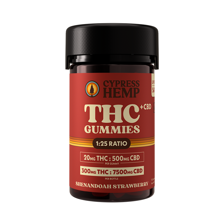 Cypress Hemp VA Legal 25:1 500mg:20mg CBD:THC Maui Wowie Strawberry Sa