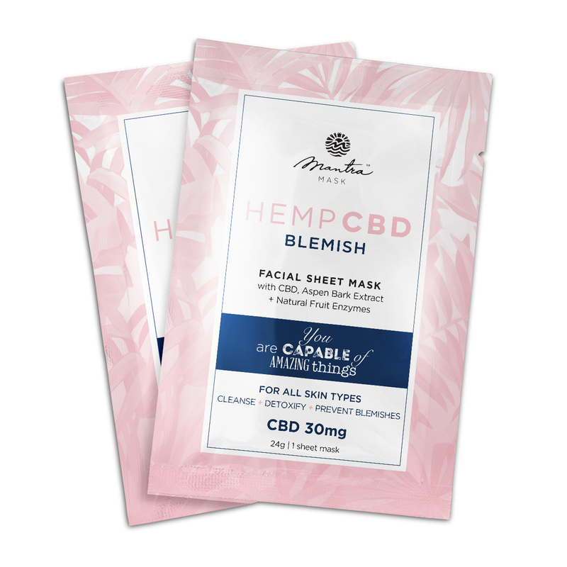 Mantra Mask Broad Spectrum CBD Sheet Masks 30mg - Kultivate Wellness
