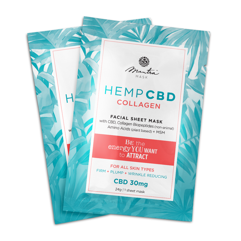 Mantra Mask Broad Spectrum CBD Sheet Masks 30mg - Kultivate Wellness
