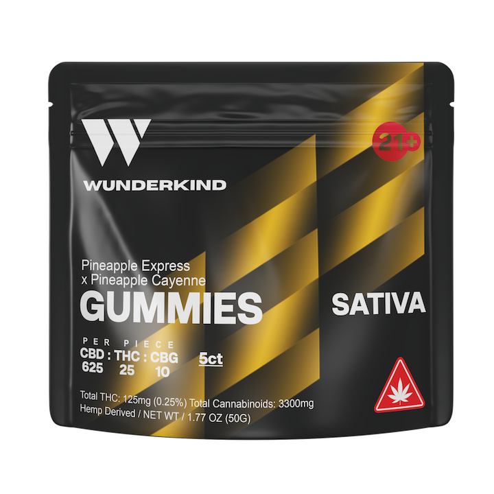 Wunderkind 25:1 CBD:THC:CBG Sativa Gummies 660mg Wunderkind