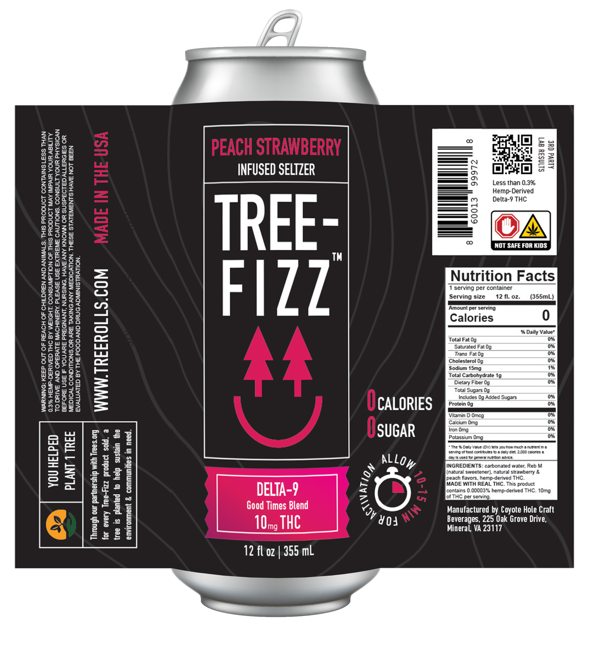 Tree-Fizz THC Infused Seltzer 10mg