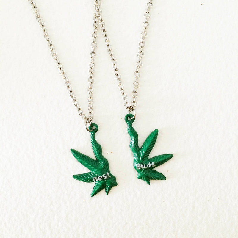 Best Buds Weed Necklace Set - Marijuana Cannabis Jewelry Smokies Toke Couture