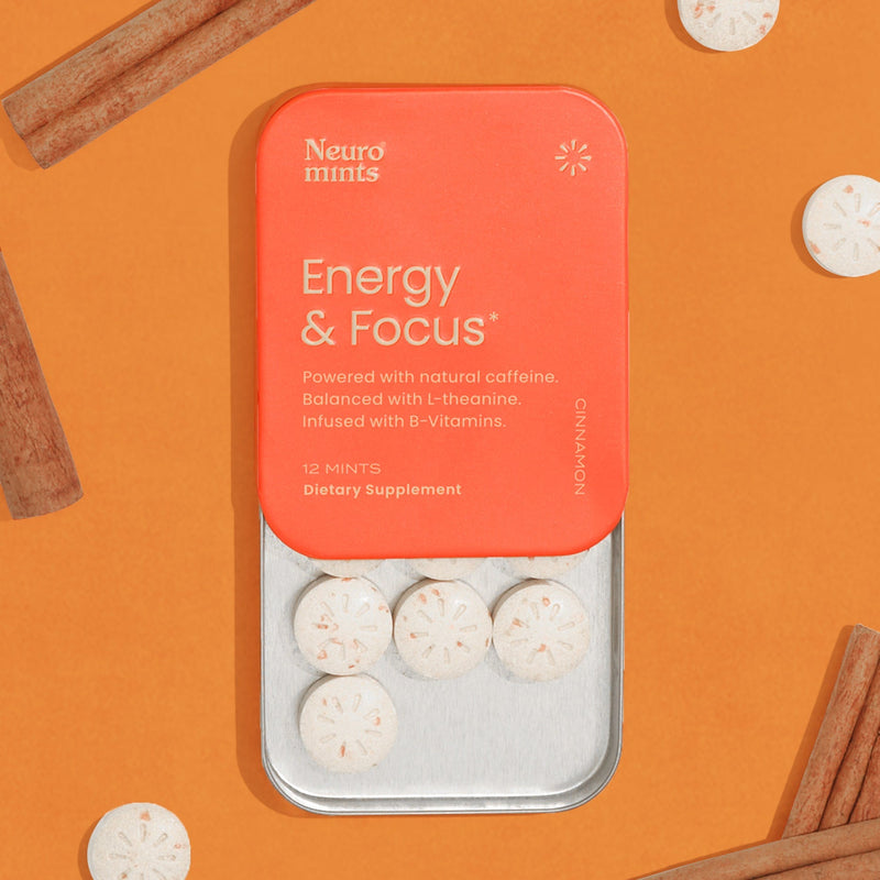 Neuro Energy And Focus Cinnamon Mints 40mg Caffeine + 60mg L-theanine + B Vitamins Neuro