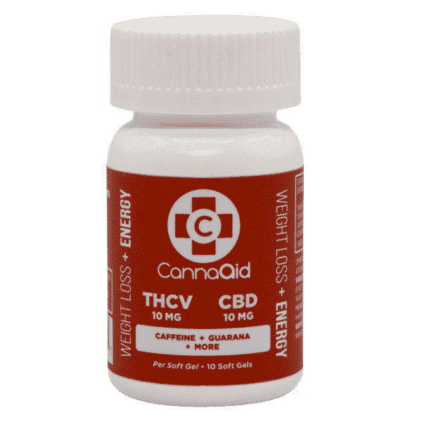 CannaAid THCV+CBD Healthy Weight & Energy Vegan Soft Gels 10 Count Cannaaid