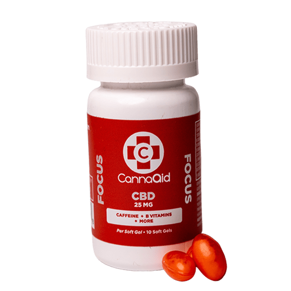 CannaAid Focus CBD Vegan Soft Gels 10 Count Cannaaid