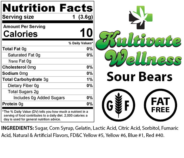 Isolate Sour Bears 13mg Kultivate Wellness