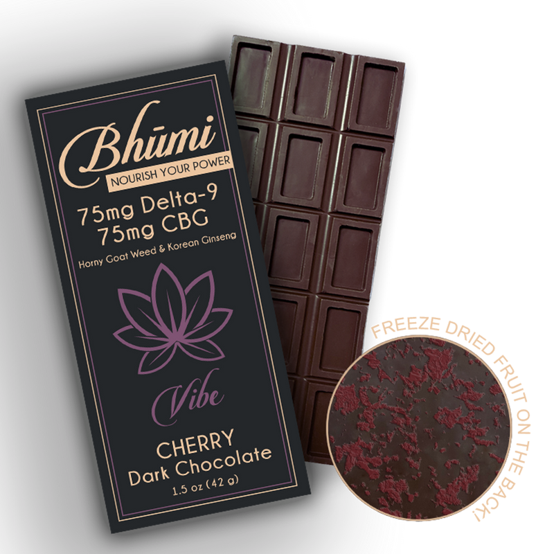 Bhumi Delta 9:CBG Intimate Cherry Dark Chocolate Bhumi
