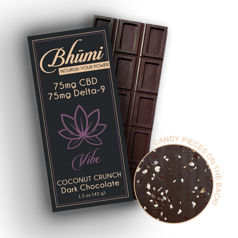 Bhumi Delta 9:CBD Coconut Crunch Dark Chocolate Bhumi